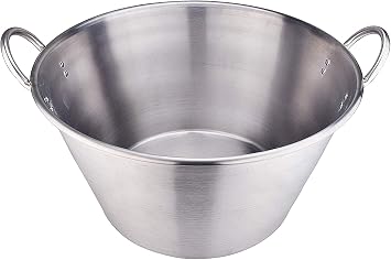 Cazo Grande Para Carnitas Extra Large 25" inch Stainless Steel Heavy Duty Acero Inoxidable Wok comal Fry