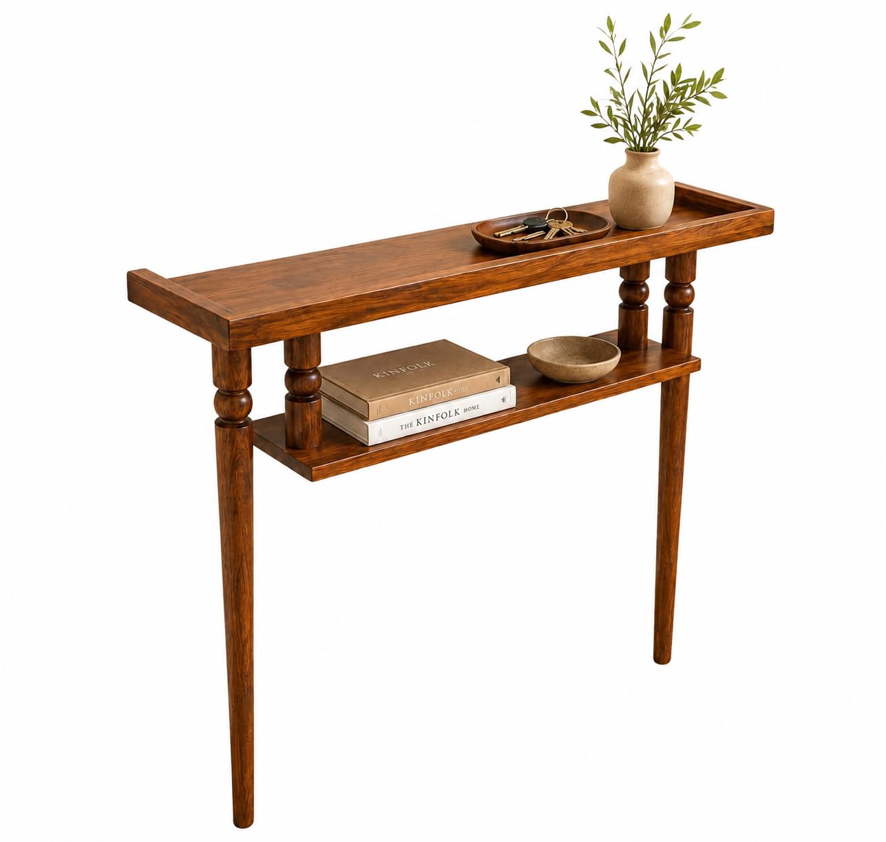 Solid Wood Console Table with Storage Shelf for Living Room & Entryway | Modern Wooden Hallway Sofa Table | Rustic Home Décor Furniture-image-8