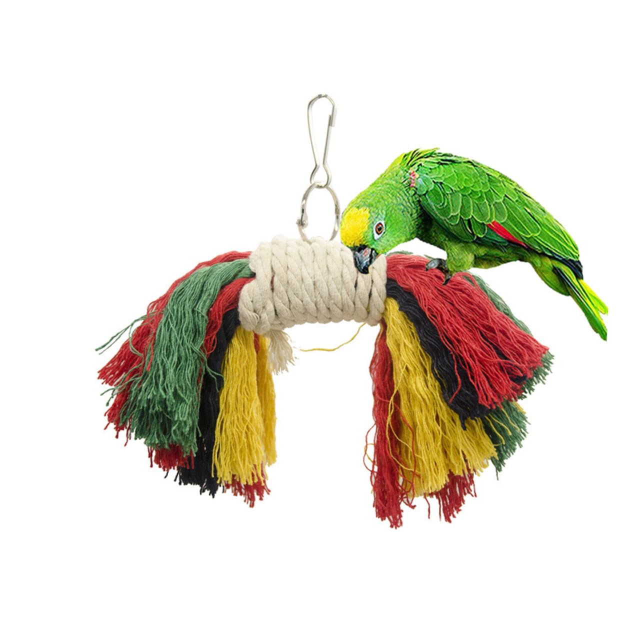 FRCOLOR Columpio de juguete para animales, 21 piezas, columpio de madera, suministros para loro, columpio, juguetes para jaulas de pájaros, juguetes para mascotas, ajuste giratorio de madera de bambú