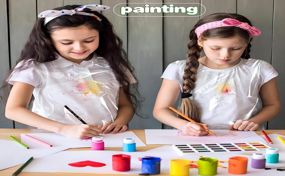 SYOZPXY 100Pcs Disposable Kids Apron, Disposable Children's Art Waterproof Overalls, Teenagers Clear Plastic Apron - Image 3