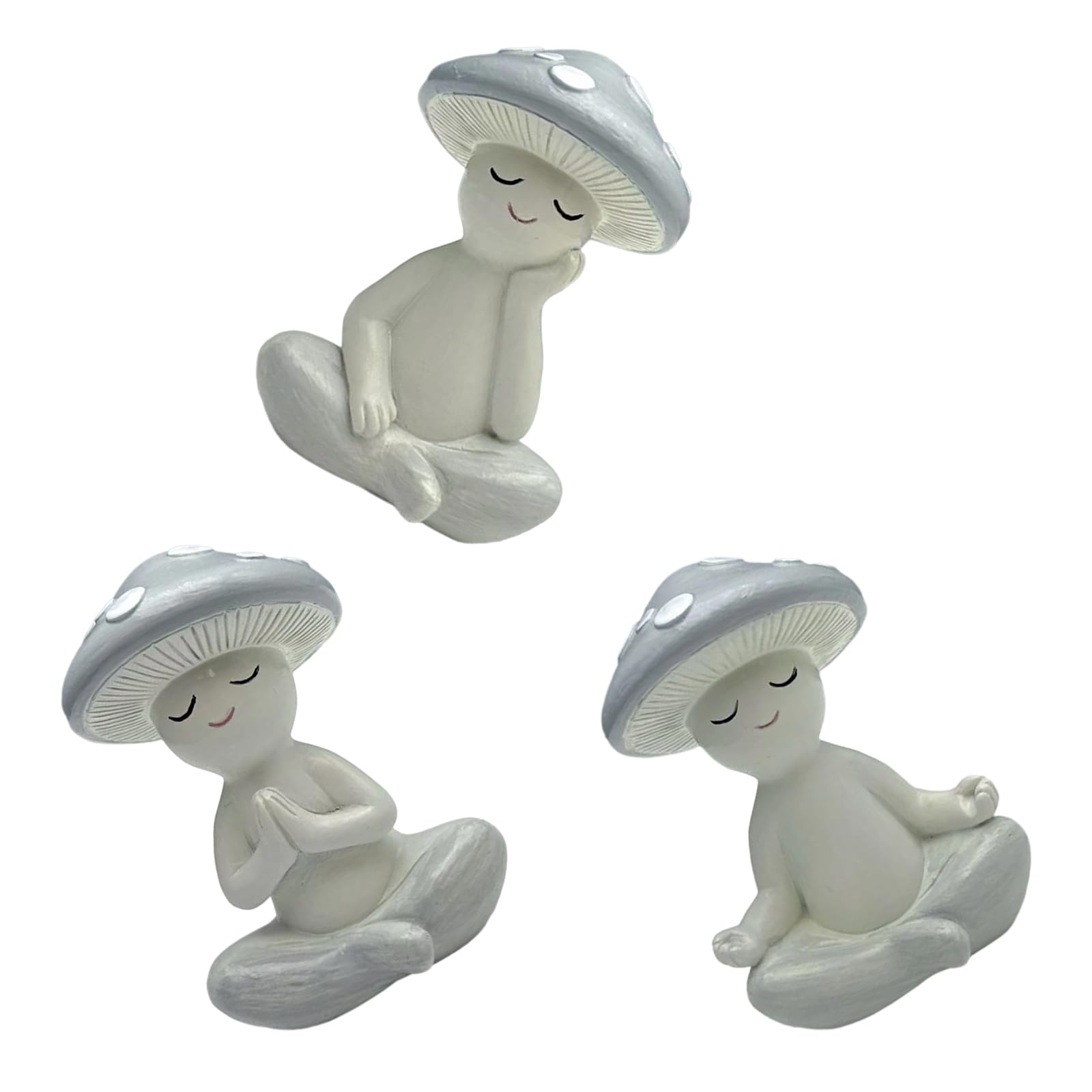 Décoration de champignon en posture de yoga, sculpture de collection