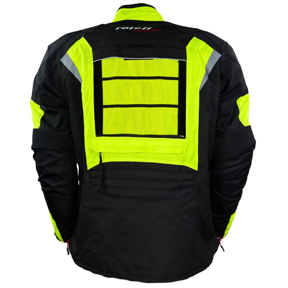 ROLEFF 1123 Enduro- Motorradjacke mit Protektoren |Enduro MX | Offroad Jacke |Größe S-5XL | Klimamembrane | Belüftung | Neongelb