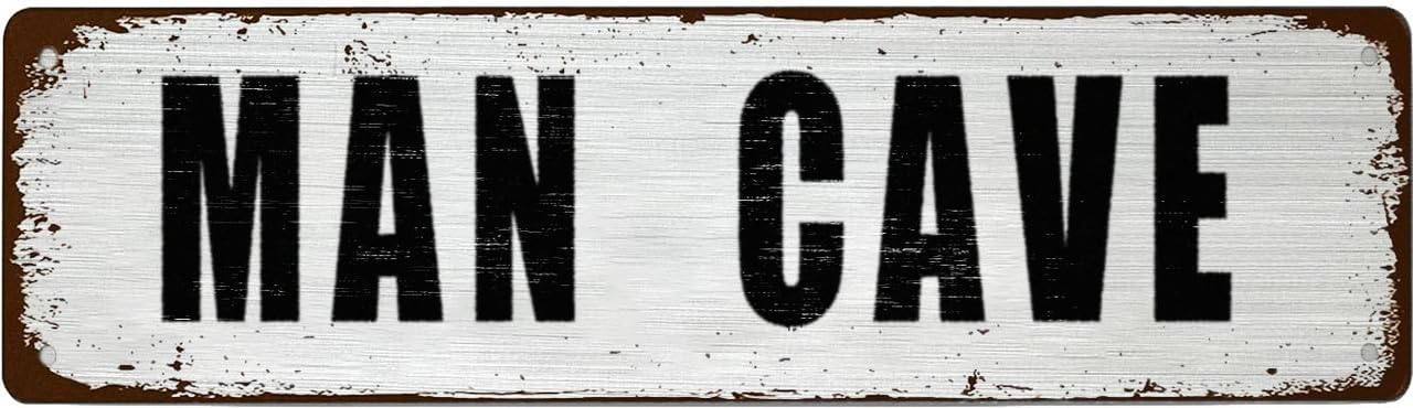 Funny Retro Tin Sign - MAN CAVE - For Office,Garage,Garden And Man Cave,Coffee Station Decor,4x16 Inch