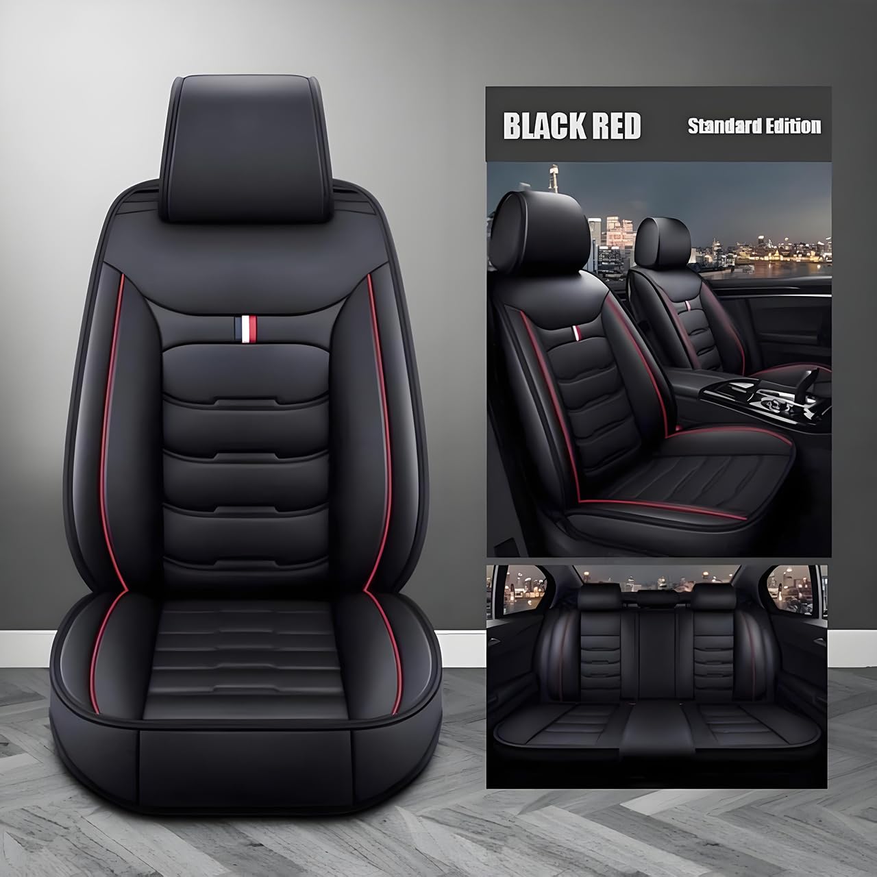 Coche Juegos Cubreasientos Universal para Seat Leon Mk2 Leon Mk3 Leon 1 Leon 2 Leon 3 Leon 5F Leon FR,Cuero Delanteros Traseros Fundas Asiento Completo Protectores Cómodo Accesorios