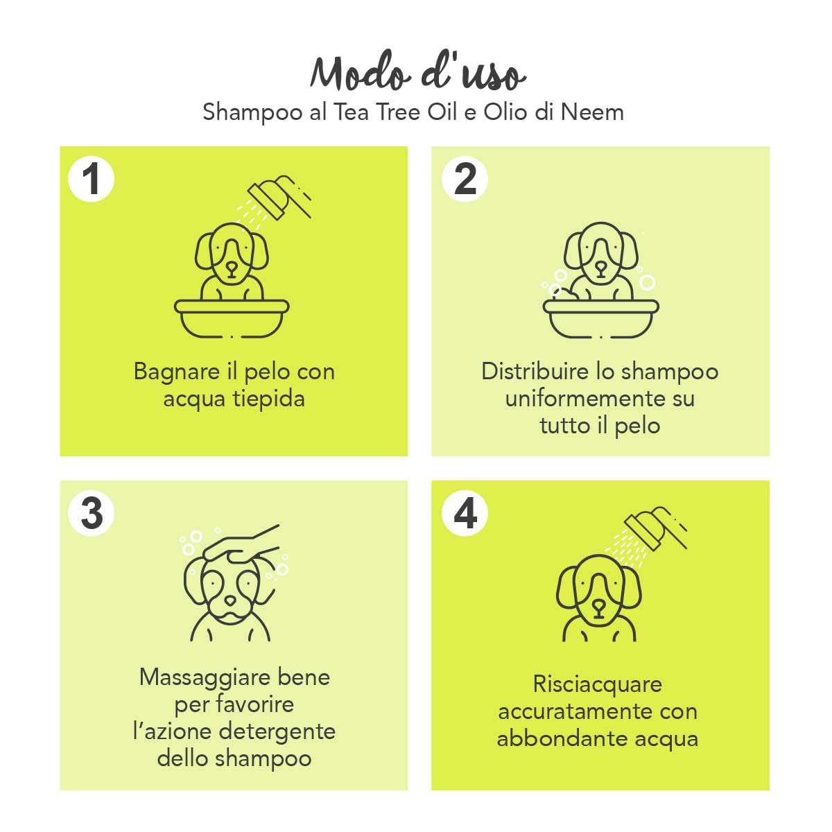 YUUP! - Shampoo per Cani e Gatti al Tea Tree Oil e Olio di Neem, 250 ml, azione repulsiva nei confronti di zanzare, tafani, zecche, mosche e pulci