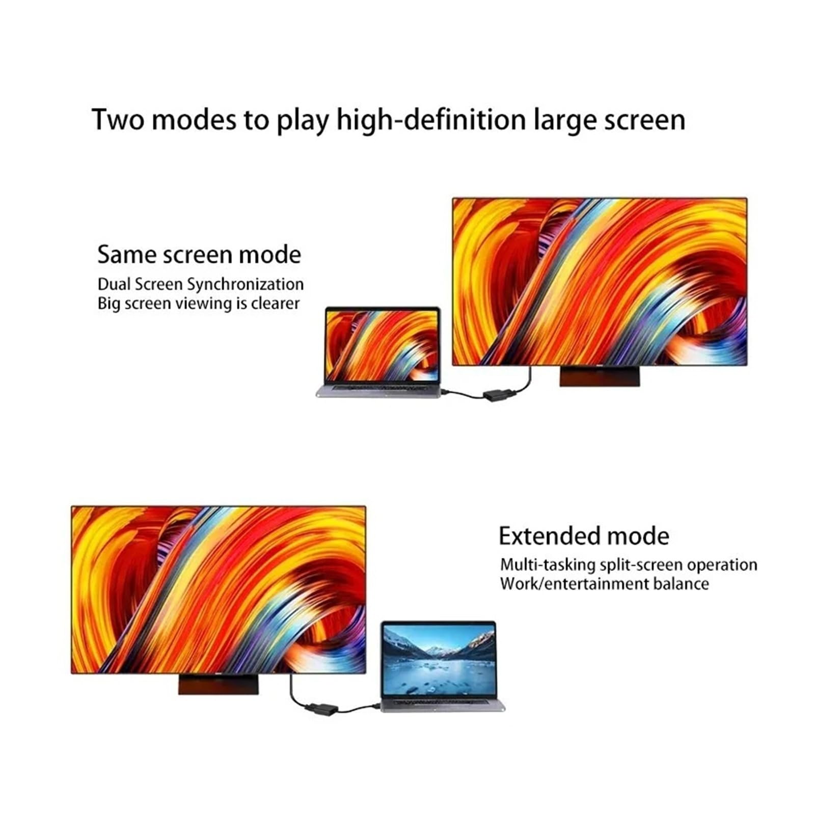 Adattatore da HDMI a VGA 1080P con audio per computer portatile e monitor (nero)