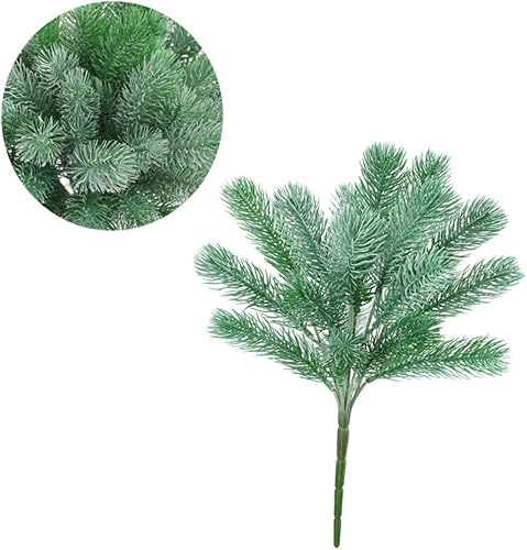 IMIKEYA 4 púas de pino artificiales de hoja perenne, púas de agujas de pino, ramas de cedro artificial, ramas de pino, ramas de pino, accesorios