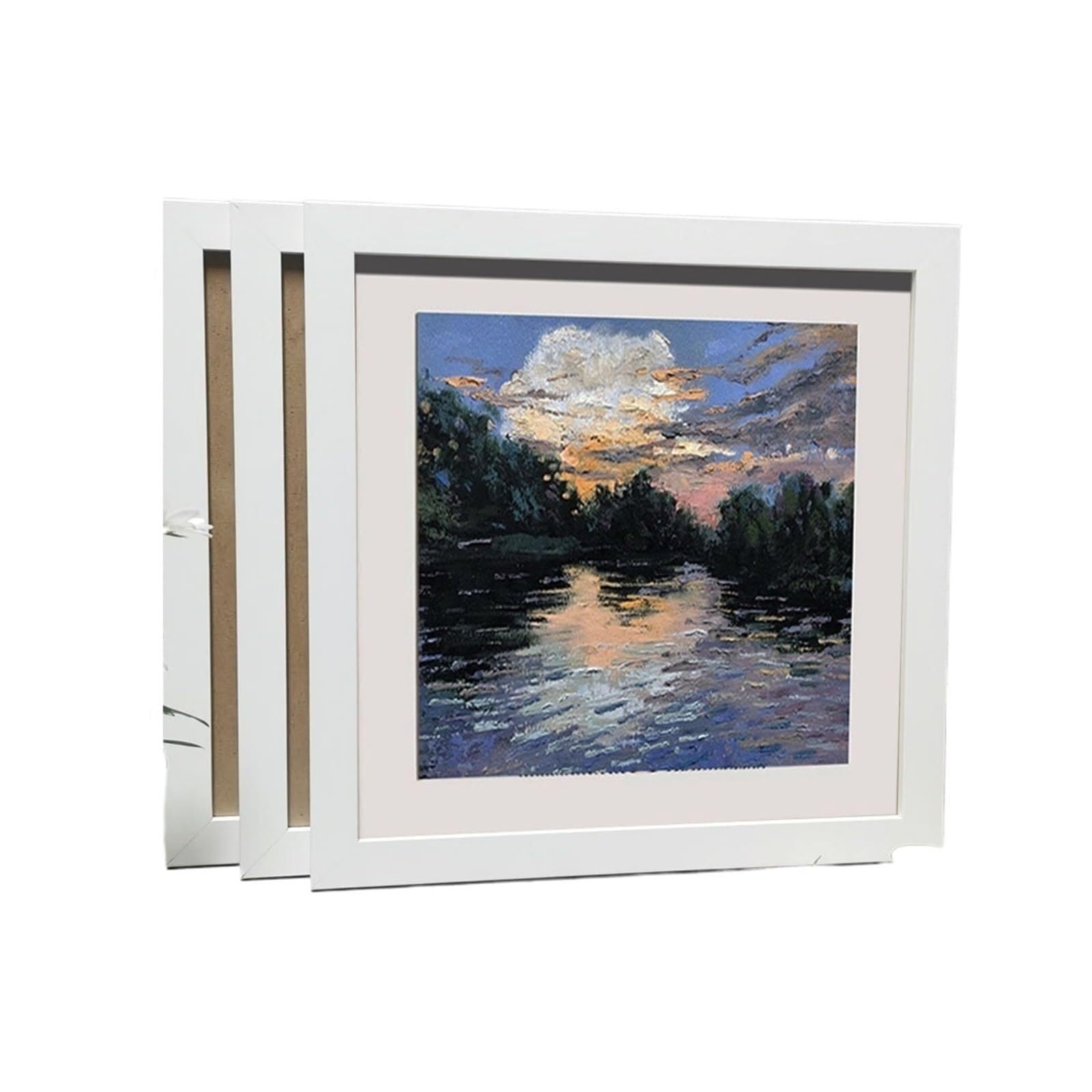 Photo Frames 3Pcs Square Wood Photo Frame For Wall Hanging 20X20 25X25cm Picture Stand For Pictures Decor(Wood Color Frame,20X20cm 3pcs)