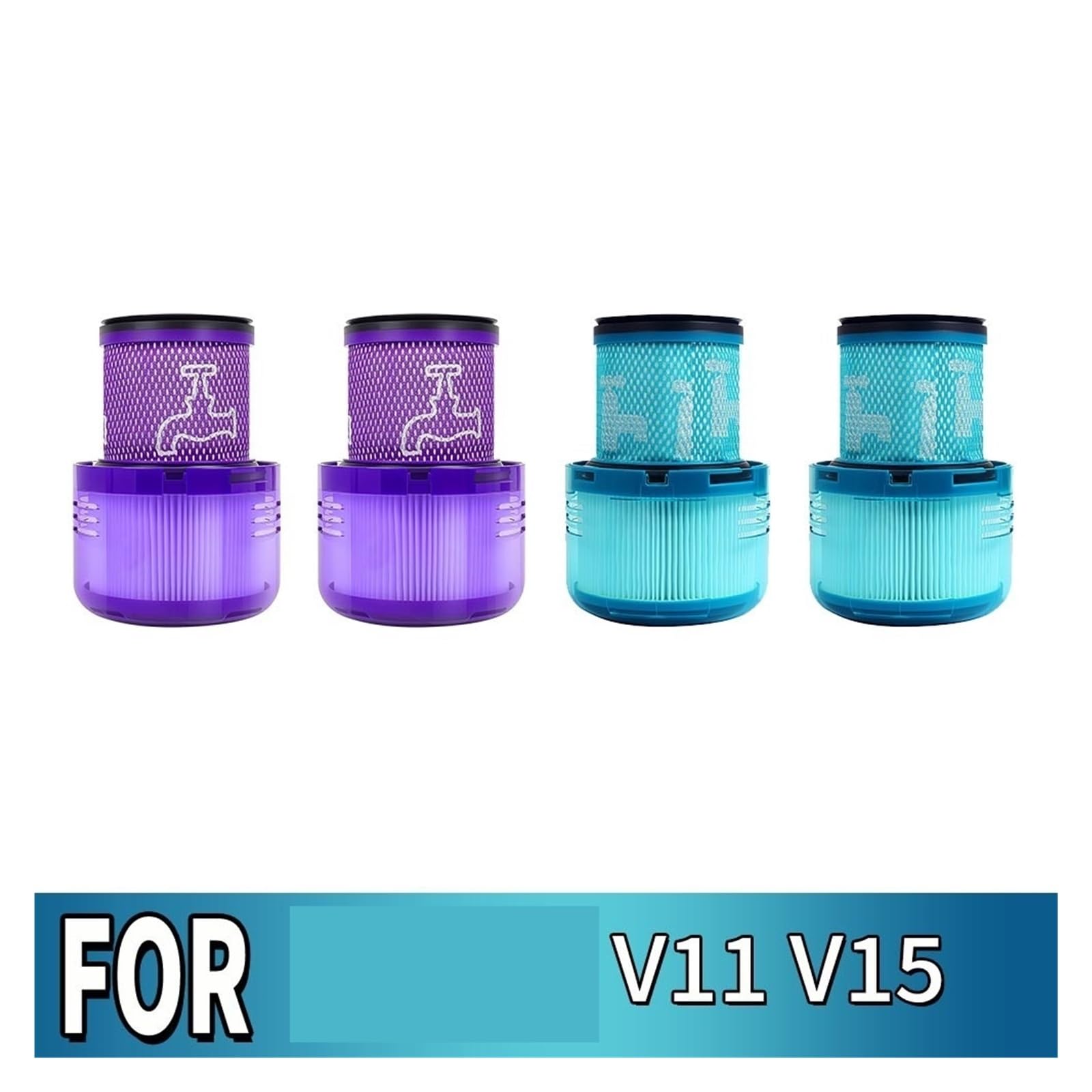 Limpieza de filtro HEPA lavable, compatible con Dyson, repuesto de aspiradora con detección V11 V15 for dispositivos de aspiradora inalámbricos, pieza accesoria(2PCS-B)