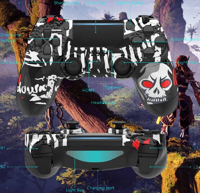 Controller-per-Ps4Controller-Wireless-Joystick-per-PS-4ProSlimPCAudiocon-telecomando-per-giochi-a-doppia-vibrazione-600-mAhSomatosensoriale-a-6-Assi-ASIN-B0B5HPLKCD-Cranio-nuovo