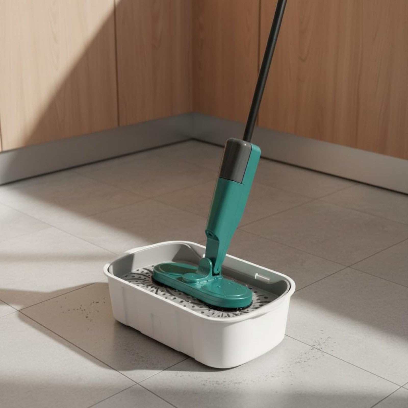 predolo Electric Floor Mop Scopa Elettrica Lavapavimenti con Serbatoio Spruzzo Testa Rotante Ricarica USB per Passate Rapide Quotidiane Riduzione Fatica E, Verde