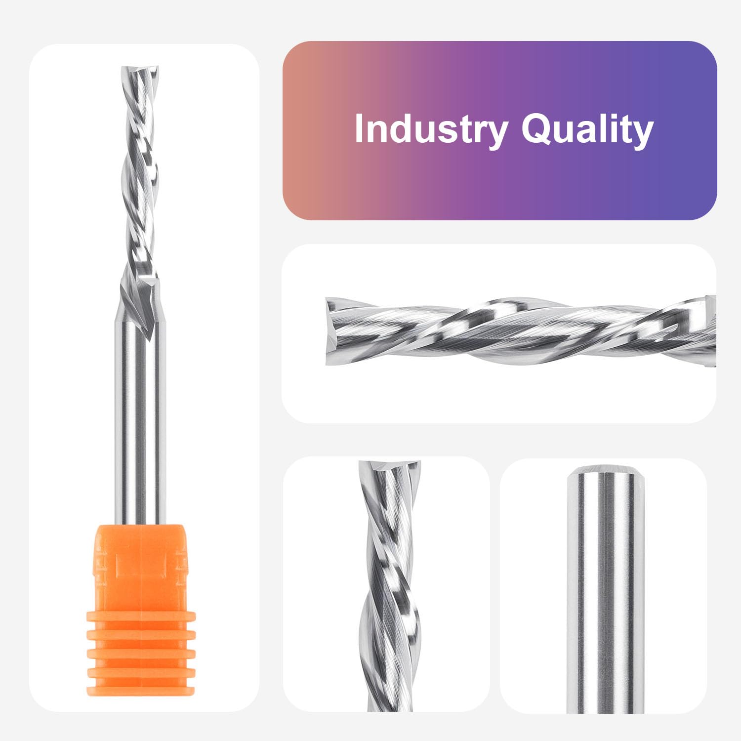 SpeTool Fraise à défoncer en spirale de 3/16" de diamètre de coupe avec tige de 6,35 mm en carbure de tungstène CNC pour rainurer la coupe