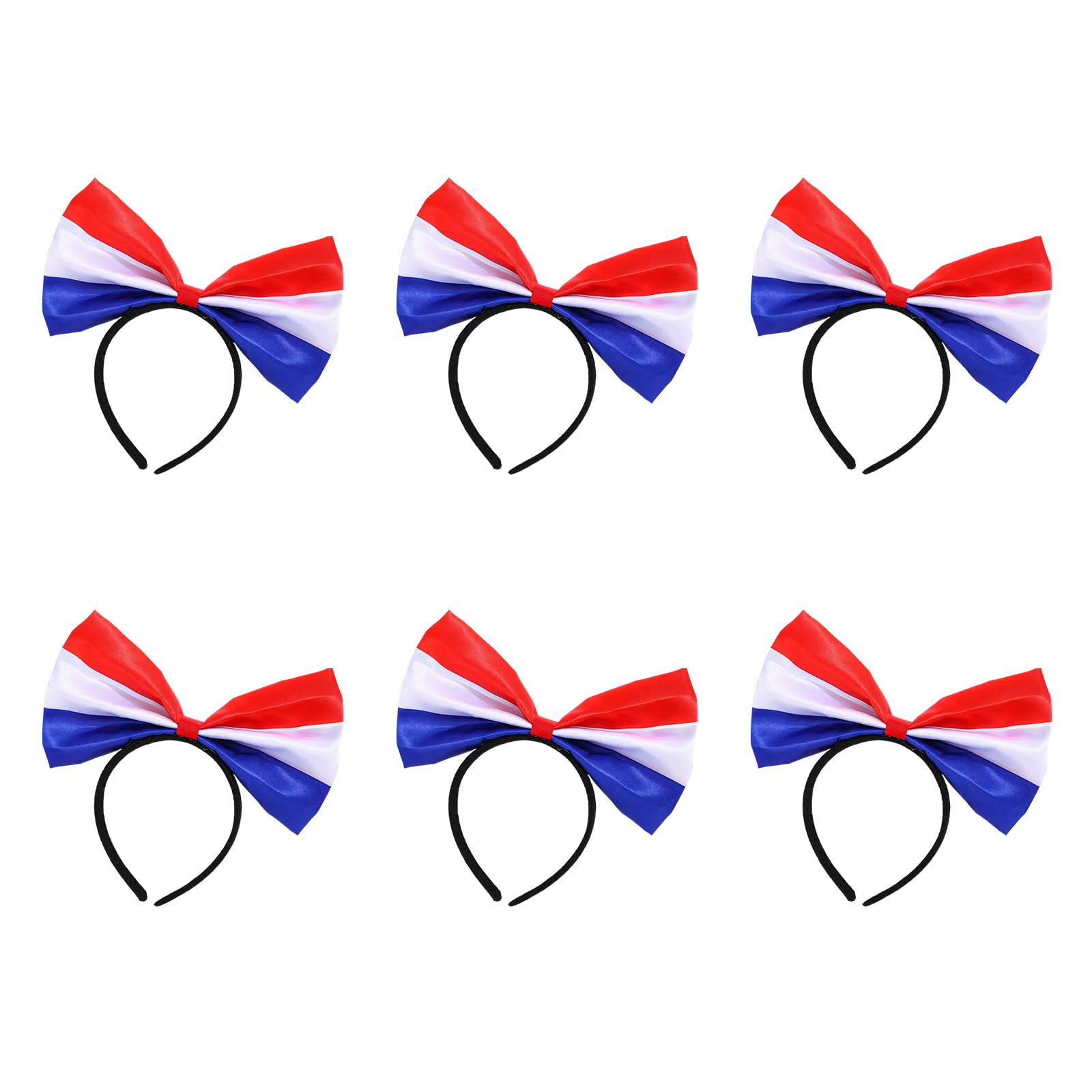 Shntig 6PCS Comfortable Cheering Accessories Bowknot Headbands with Football Event Flags for Enthusiastic Supporters Soccer Head Accessories