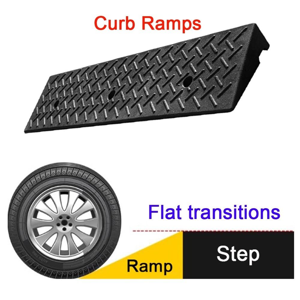 Rampe De Seuil De Garage 5cm 9cm 12cm 15cm Rampe De Trottoir en Caoutchouc Antidérapant, Rampe De Bordure pour Fauteuil Roulant, Allée, Véhicule(100x30x10cm/39.37x11.81x3.94in)