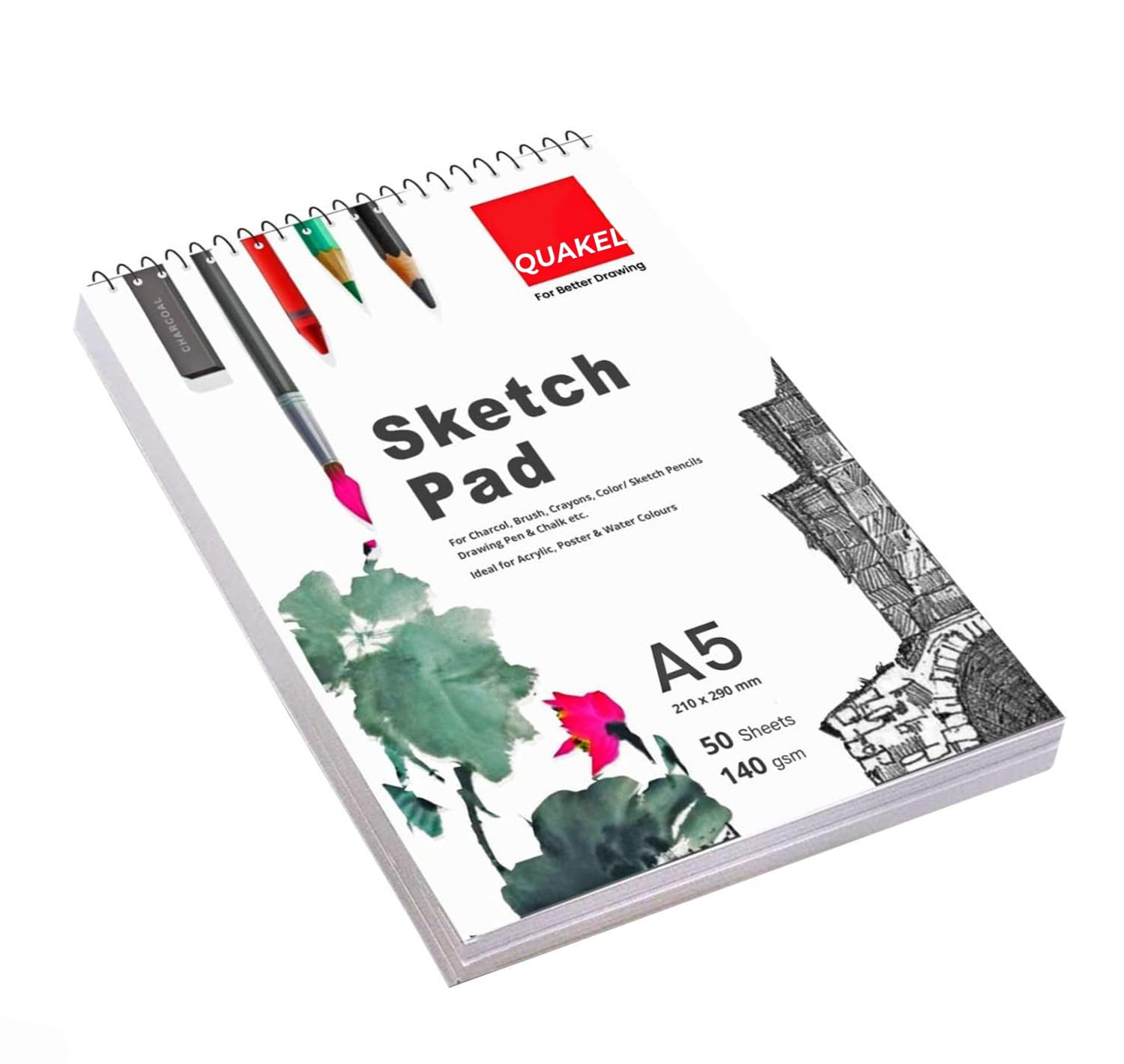 Sponsored Ad - Paper A5 140Gsm Sketch Book/Artist Pad/Drawing Note/Sketch Pad Book 50 Sheets for Students, Artists for Painting, Acrylic, Acadmic,&Proffesional Doodling Graffiti Sketchbooks