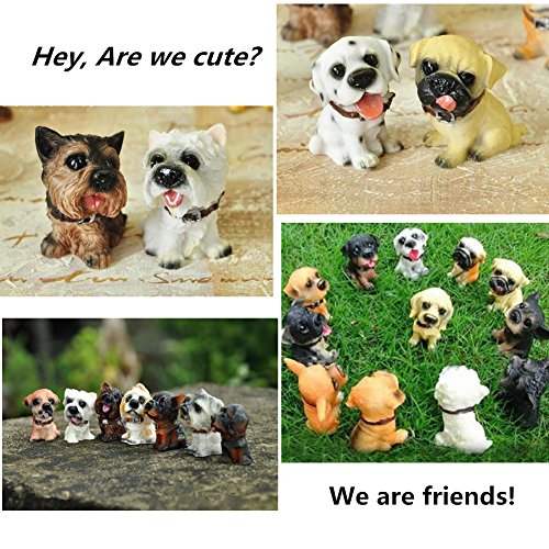 image for Ardest Deluxe Assorted Miniature Resin Dog Toy Figures Cake Topper Dog