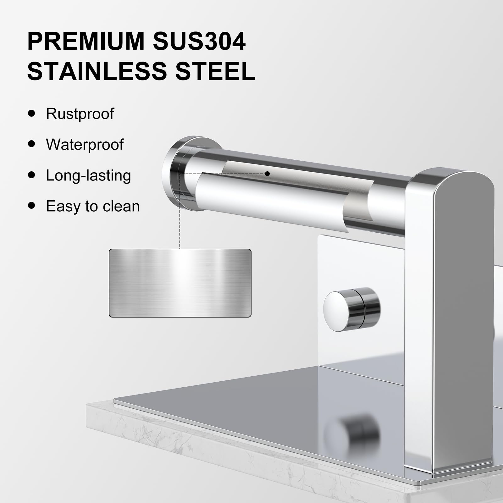 Chrome Toilet Paper Holder with Marble Shelf Tissue Roll Holder — Amazon image 6