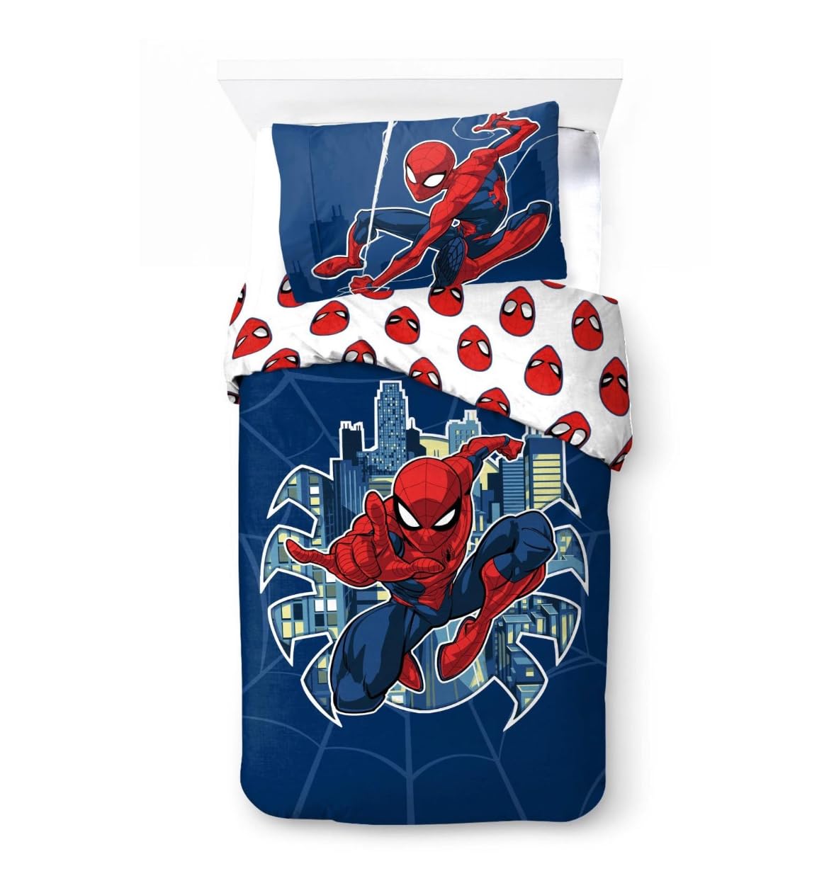 Marvel Multicolor Spiderman Single Duvet Cover Bed Set Kid's Bedding
