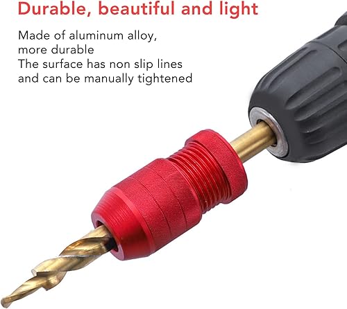 Miniatura 3 de Collar de tope de taladro ajustable, tope de profundidad de broca de madera de aleación de aluminio, rango de tamaño aplicable de 1564"-716"