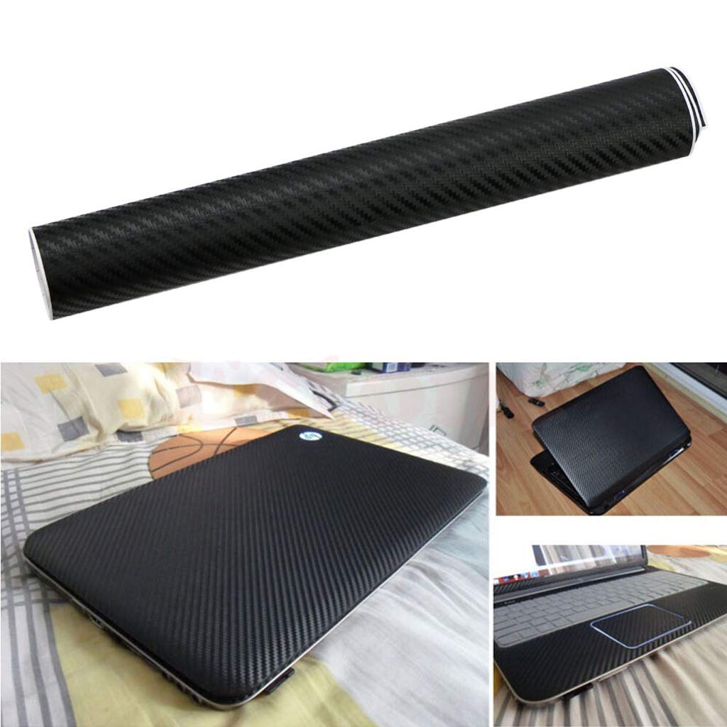 Adesivo 3D per computer portatile, pellicola in fibra di carbonio, decalcomania nera con buona visuale, per PC portatili da 17 pollici