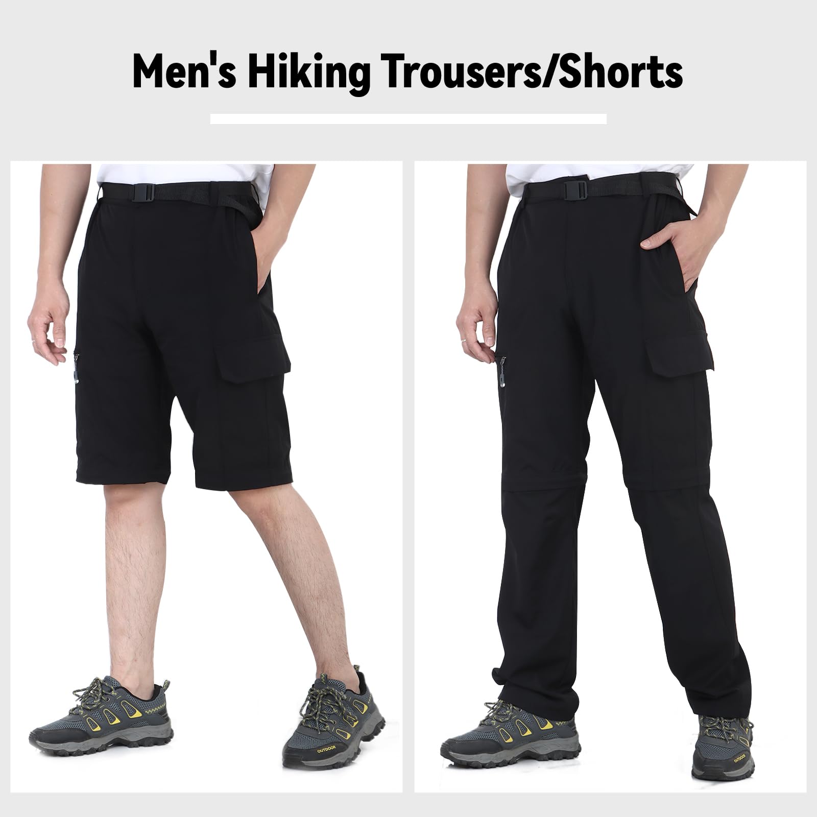 LHHMZ Pantalones de senderismo para hombre, ligeros, con cremallera, casuales, de secado rápido, para viajes, pesca, pantalones cortos