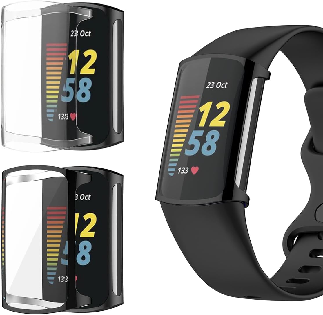 For 【2枚セット】 Fitbit Charge 6 ケース フィルム 一体型保護ケース 