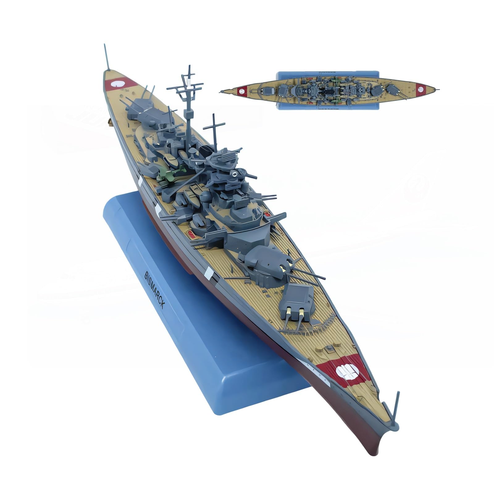 Battleship Bismarck 1:1000 Diecast Alloy Model Military Ship with Display Stand Pre-Assembled Warship Replica 14.2 Inch Collectible for Desk Office Shelf Display Adult History Navy Enthusiasts