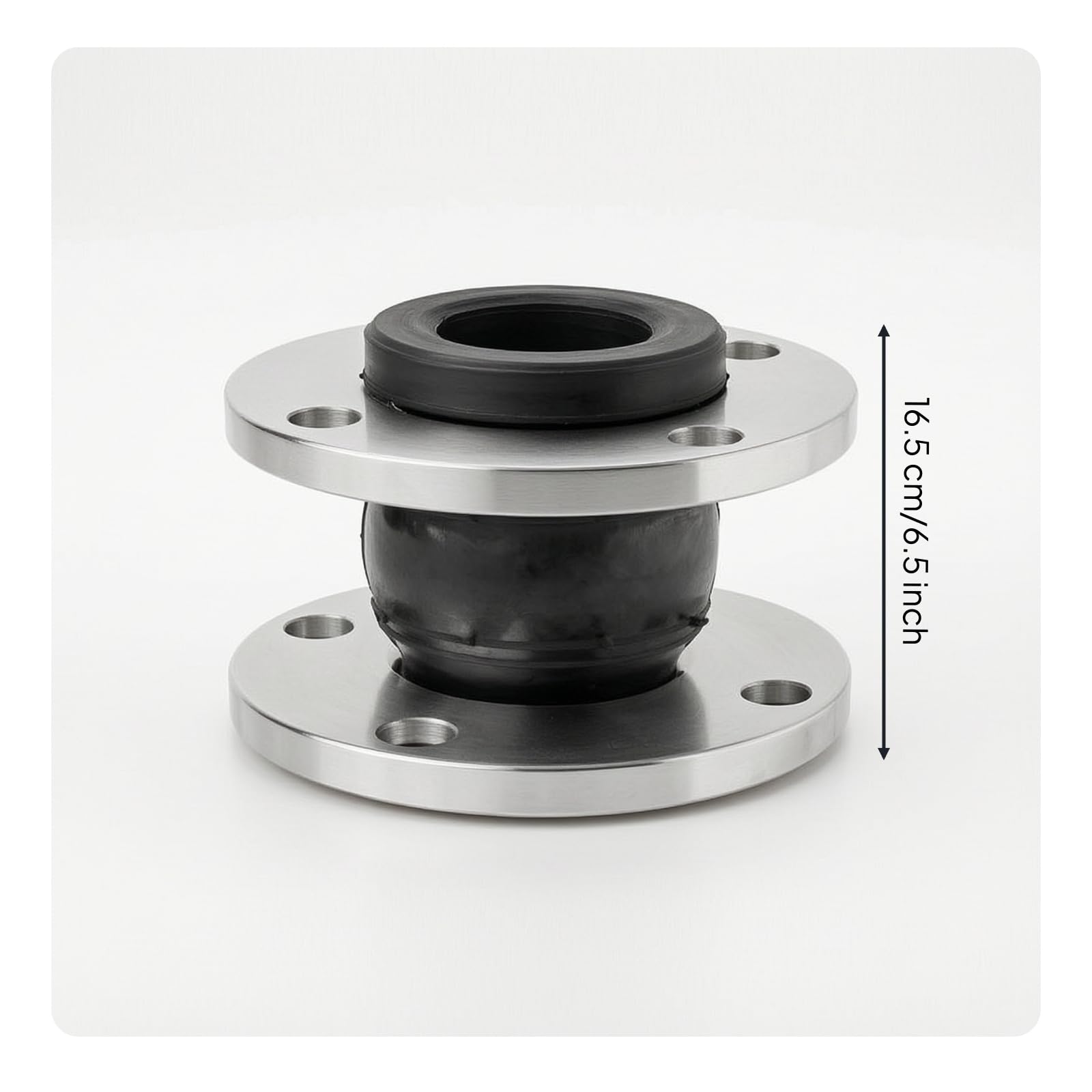 perfk Joint de Dilatation en Caoutchouc Compensateur à Brides en Inox 304 Soufflet de Jonction Flexible Réduit Contraintes Thermiques et Mécaniques pour, DN50, 304DN50-Épaisseur 12mm-PN10