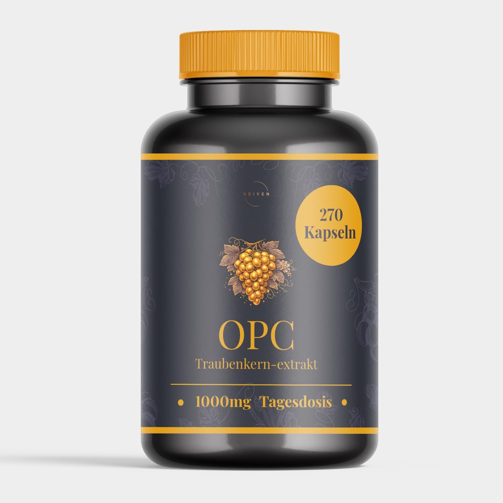 Extrait de Pépins de Raisin OPC – 270 Gélules – Dose Journalière Hautement Concentrée 1000 mg avec 700 mg OPC – Extrait Premium – Vegan – Testé en Laboratoire – Longue Durée