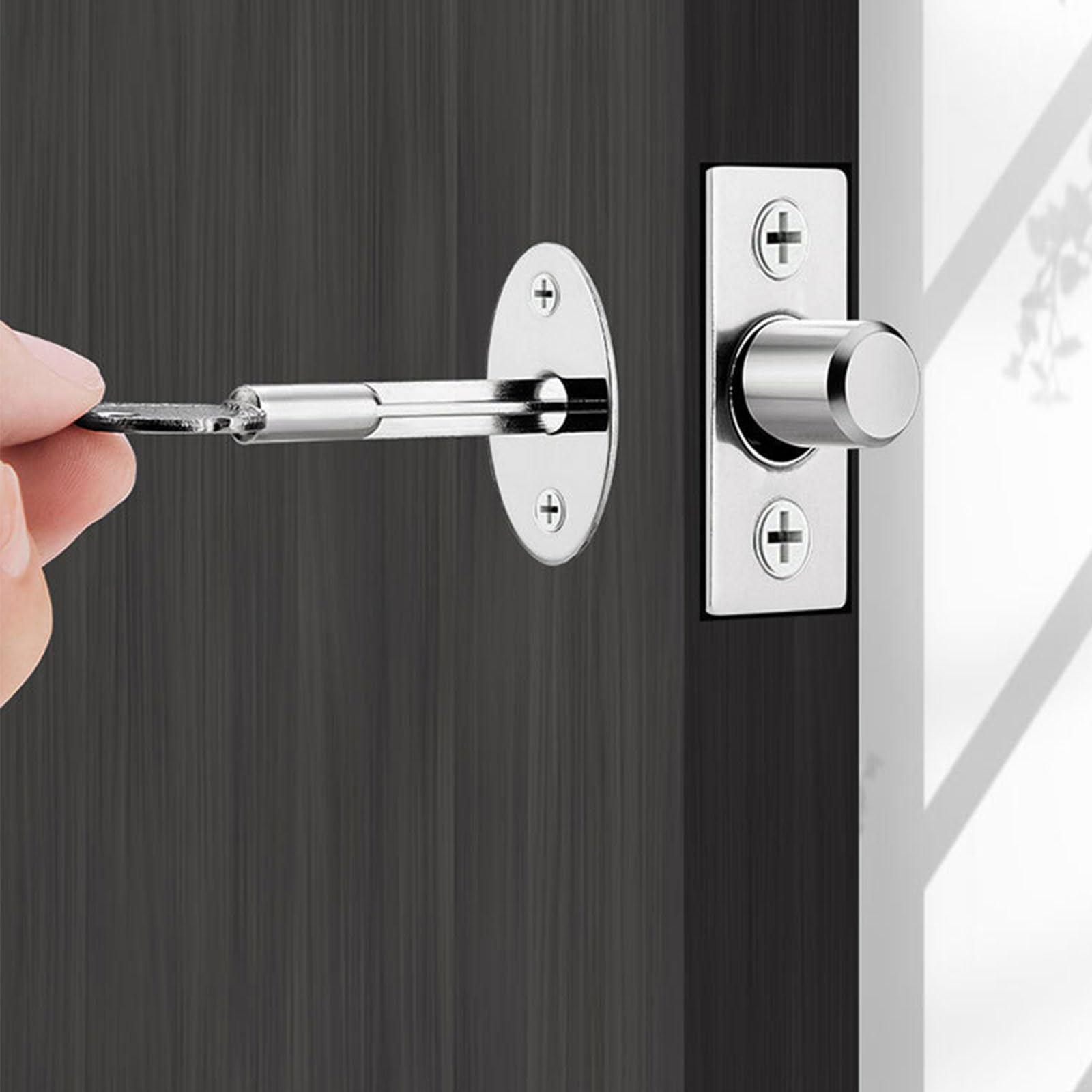 Wmzjnljy 2pcs Door Security Rack Bolt Stainless Steel Door Bolts Security Door Bolts Mortice Door Lock Bolt Protection with Matching Screws for Doors Windows(Z52-2) - Image 4