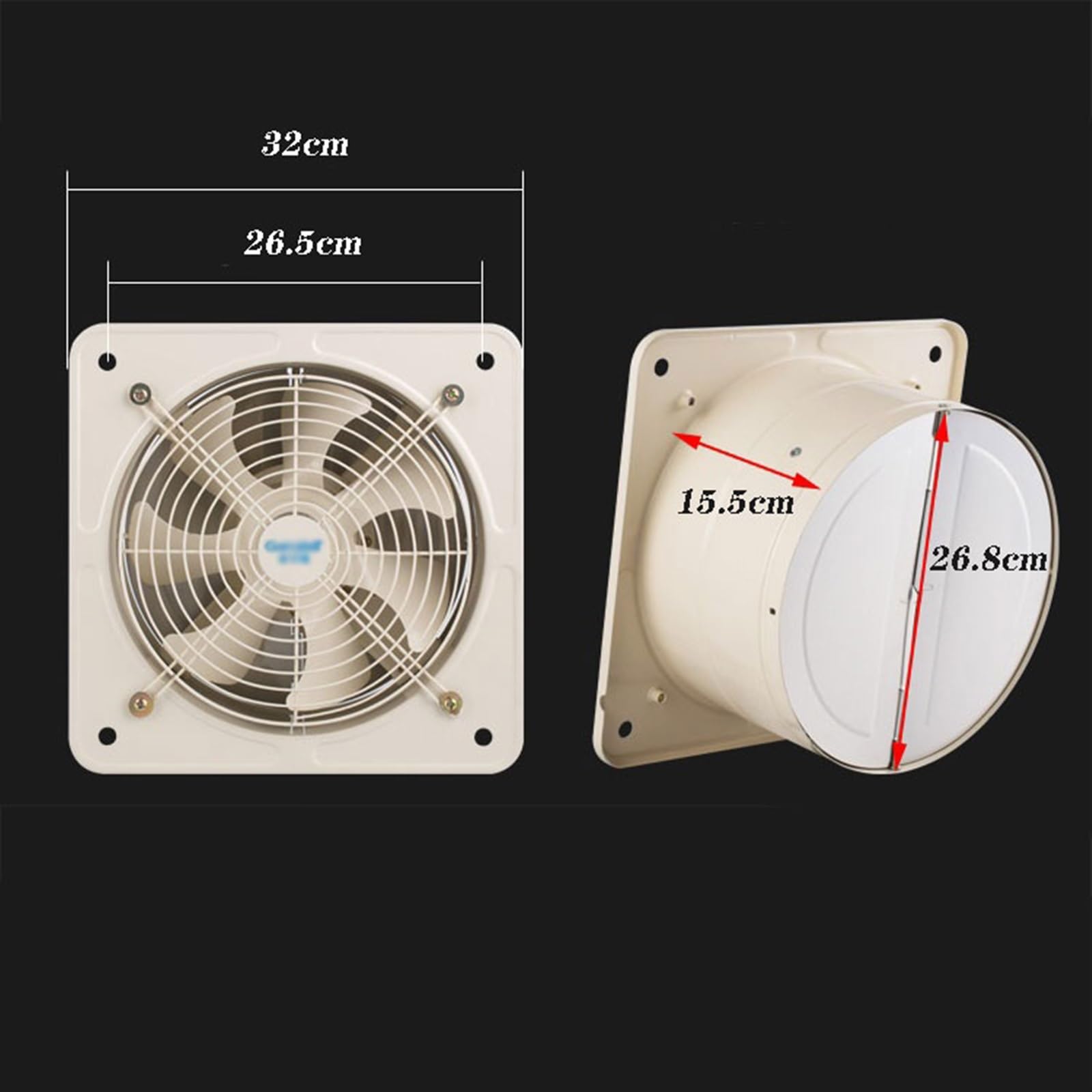 Ventola aspirazione Ventilatore di scarico da cucina potente da 10 pollici Estrattore di fumo Ventilatore di ventilazione muto da parete for bagno di casa Bagno
