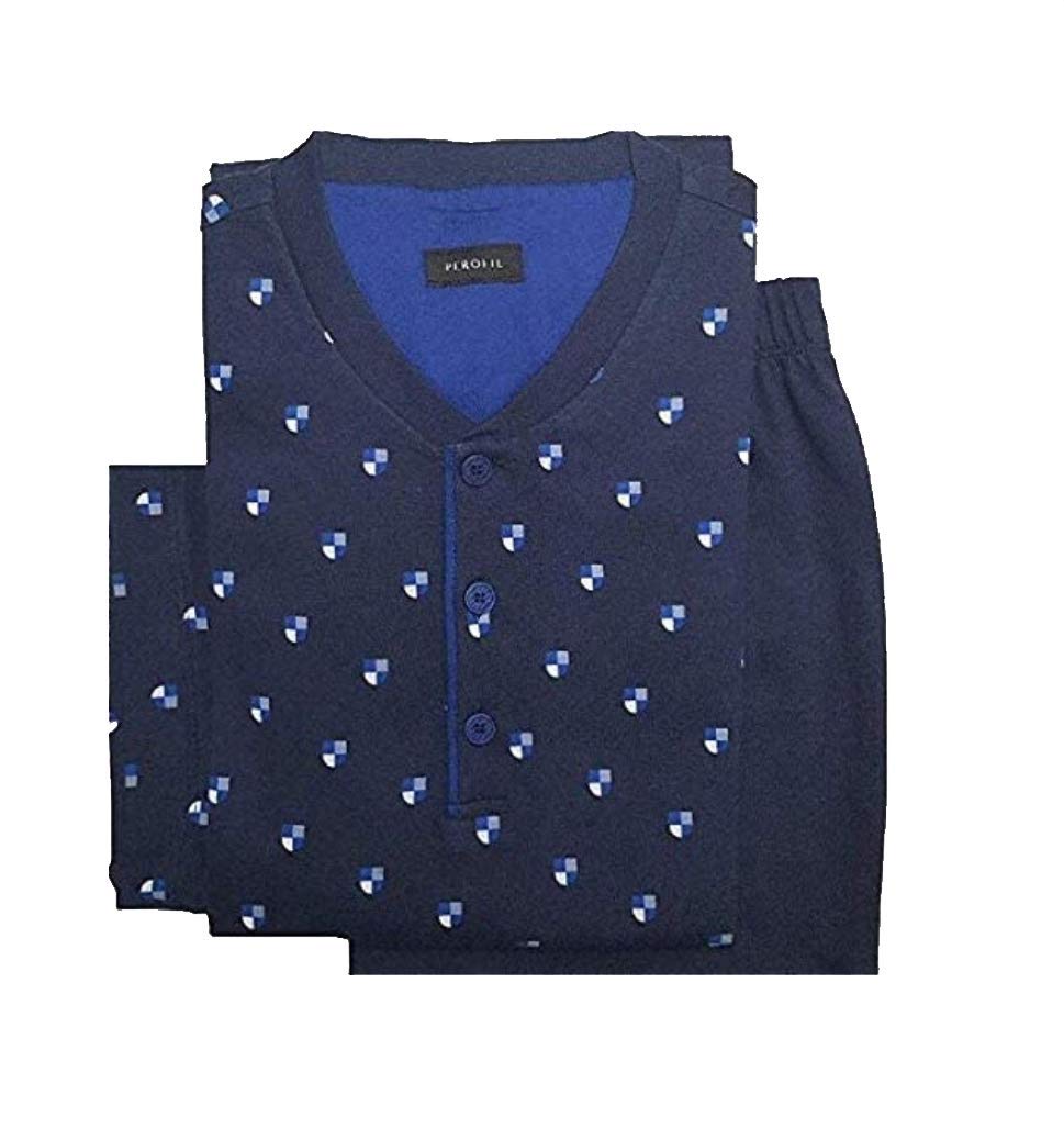 PEROFILMen's Summer Short Sleeve Pyjamas with Blue Pattern Size XL Art.P3M2155