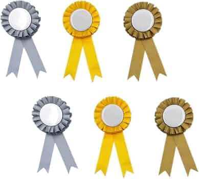 Rosettes Hobby Horse NHQZ – Lot De 6 Rubans Or, Argent, Cuivre Et Arc-en-ciel Pour Accessoires Équestres