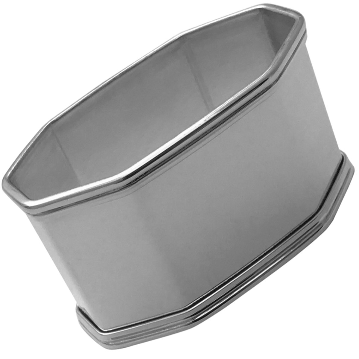 SILBERKANNEOcto Napkin Ring L 5.5 cm Silver Plated Elegant Silver-Plated for Fabric Napkins in Premium Workman