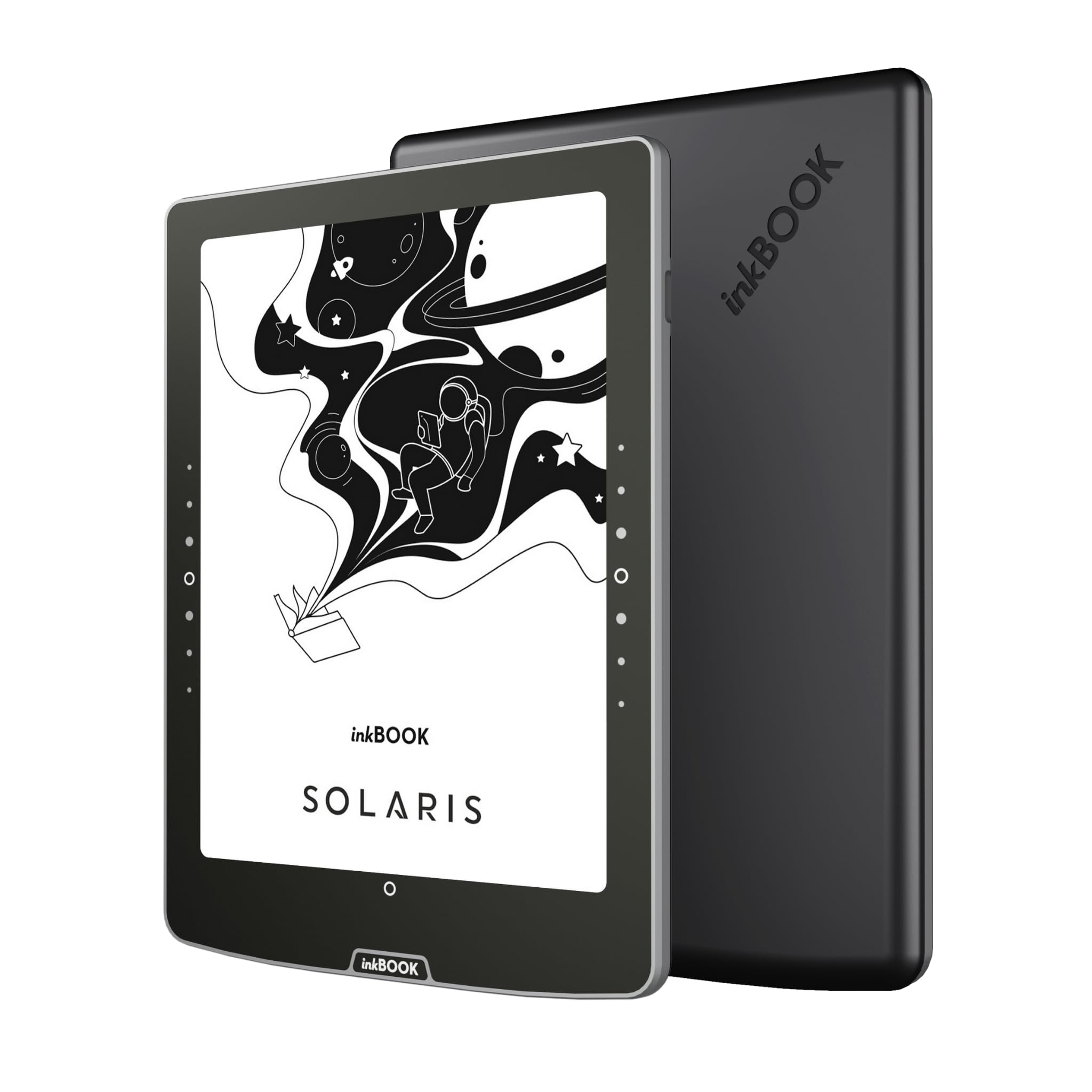 inkBOOK Solaris Black – 6 Zoll E-Book Reader mit Augenfreundlichem Display, Beleuchtung & Android | Unterstützt Onleihe, Skoobe, Nextory Apps | 32GB, Hörbücher via Bluetooth, USB-C, Werbefrei