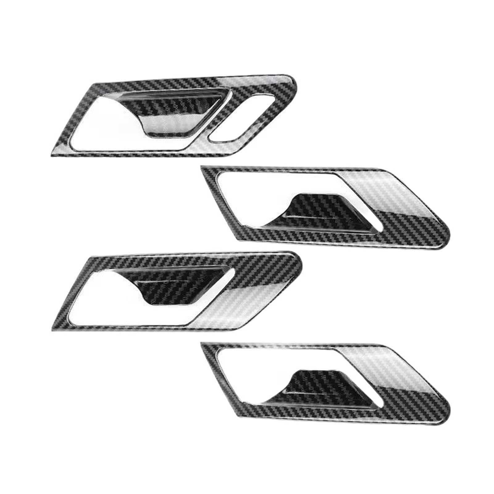 WEFOLEN LHD/RHD ABS Carbon Fiber Grain Car Interior Door Handle Pull Bowl Frame Cover Trim for VW for Golf 6 MK6 2008-2013 Car Inner Door Pull Handle(LHD)