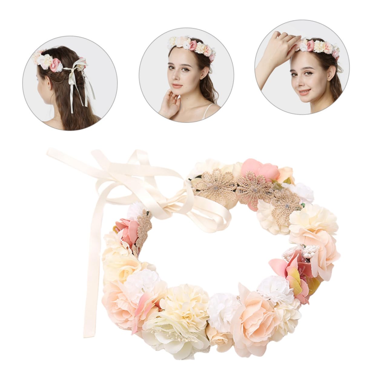 PLAFOPE 5piezas Diadema Floral Para Novias y De Honor Tocado De Flores Artificiales Para Bodas y