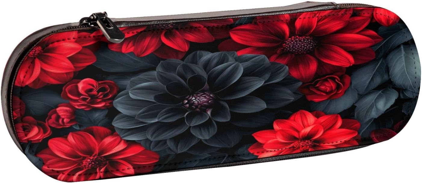 Noble and mysterious rose Leather Multi Slot Pen Storage Case