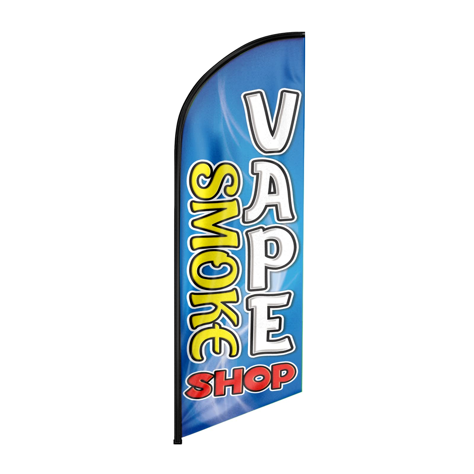 FSFLAG Vape Shop Swooper-Flagge, 2,4 m, Smoke Shop, Werbefeder, Vape, Rauchladen-Banner, Schilder für Unternehmen und Schaufenster (nur Flagge)