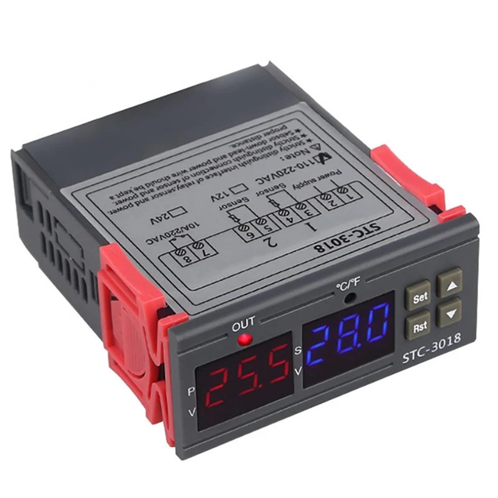 STC-3018 Regolatore di temperatura digitale Termostato Termoregolatore Sensore di temperatura Relè Riscaldamento Raffreddamento Incubatrice 12V24V(24V)