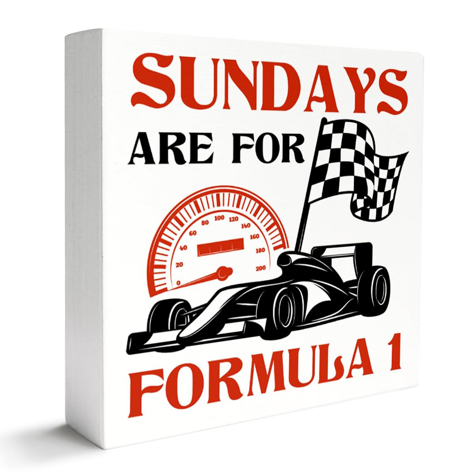 Formula 1 Gifts Decoration F1 Gifts for Men Racing-Themed Décor for Home Rooms, Man Caves And Offices “Sundays Are For Formula 1” Motorsport Enthusiasts, Racing Aficionados F1 Merchandise 12x12x2cm