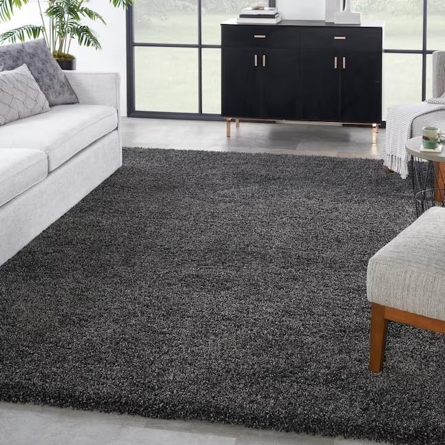 AMIABLE Plain Rug for Home and Office | Soft Microfiber Carpet for Living Room, Bedroom, Hall | Durable & Comfortable Floor Mat_Grey_4' x 6' (Rectangular)-image-43