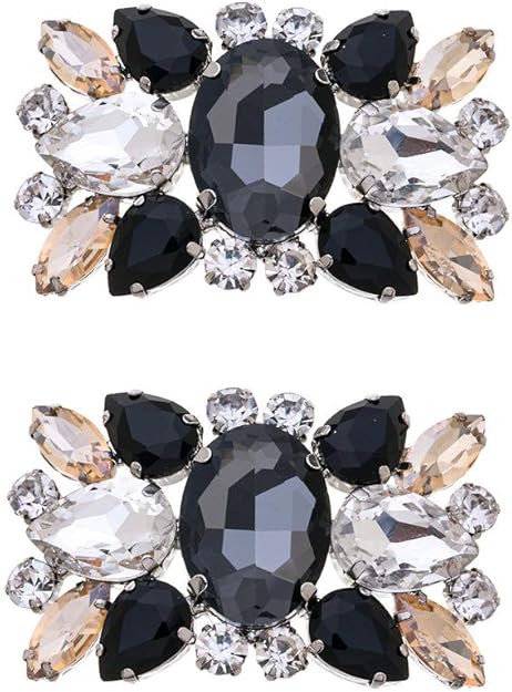 Ruihfas 2Pcs Fashion Womens Crystal Rhinestone Shoe Clips Decorations for Wedding Party Prom