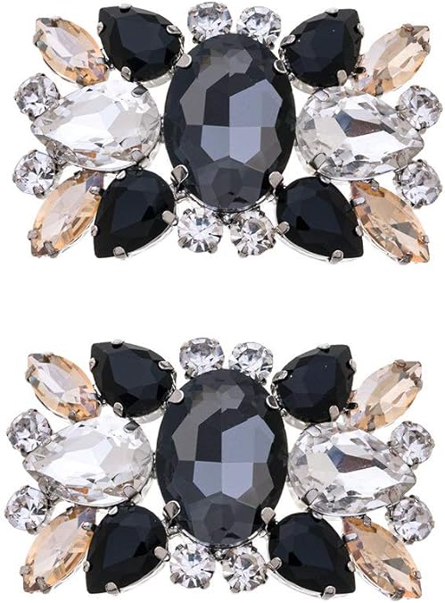 Ruihfas 2Pcs Fashion Womens Crystal Rhinestone Shoe Clips Decorations for Wedding Party Prom