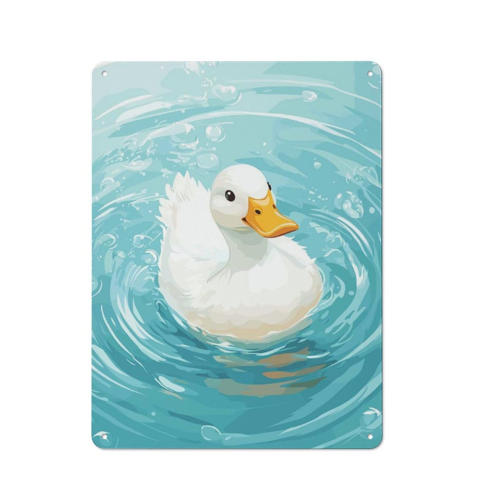 Duckling in Water Tin Sign 40x30cm, Creative Studio Wall Plaque for Hobby Room, Office, Lounge Or Living Room