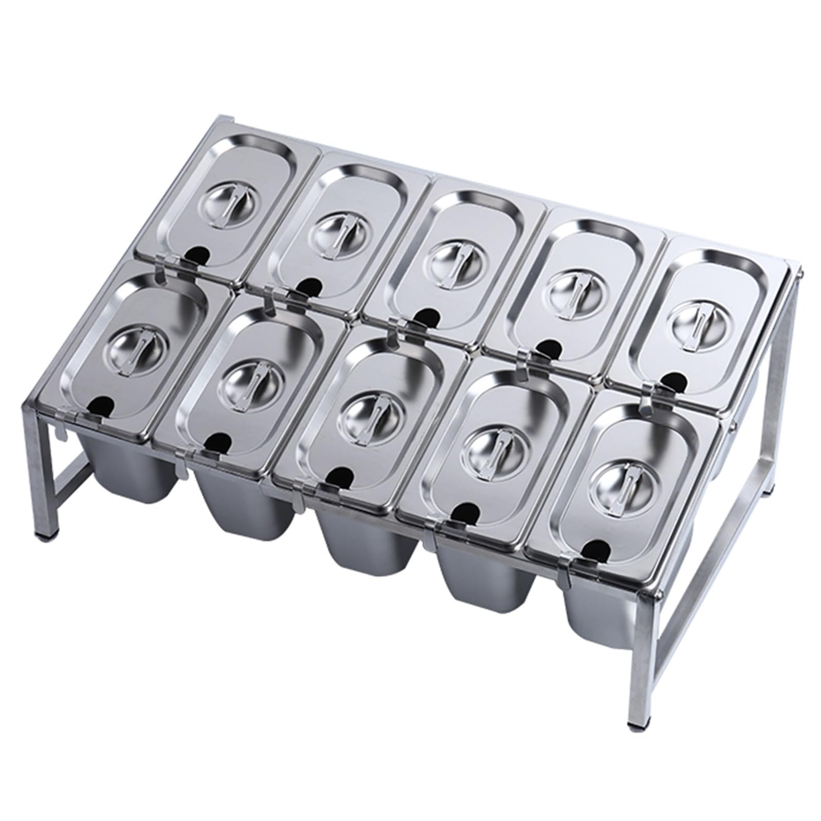 Estante organizador de especias expandible, estante organizador de acero inoxidable para condimentos comerciales para bufés de cocina, dispensador de alimentos de encimera para condimentos, salsas