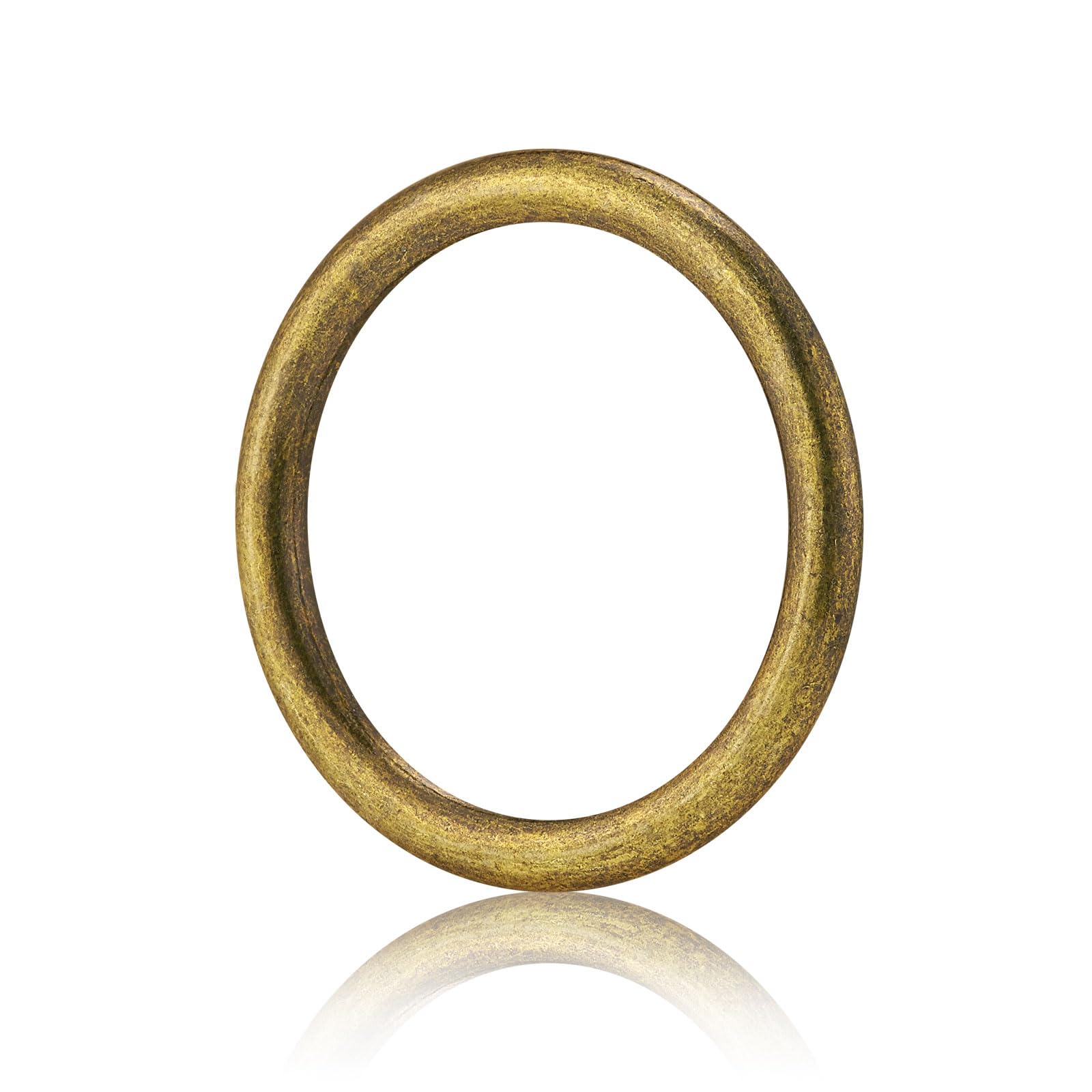QIUTIMIY 6pcs Metal Seamless Welded O Rings,Multi-Purpose O-Ring Hardware for Crafts Dog Collar Macrame Rings,Brushed Brass 50mm