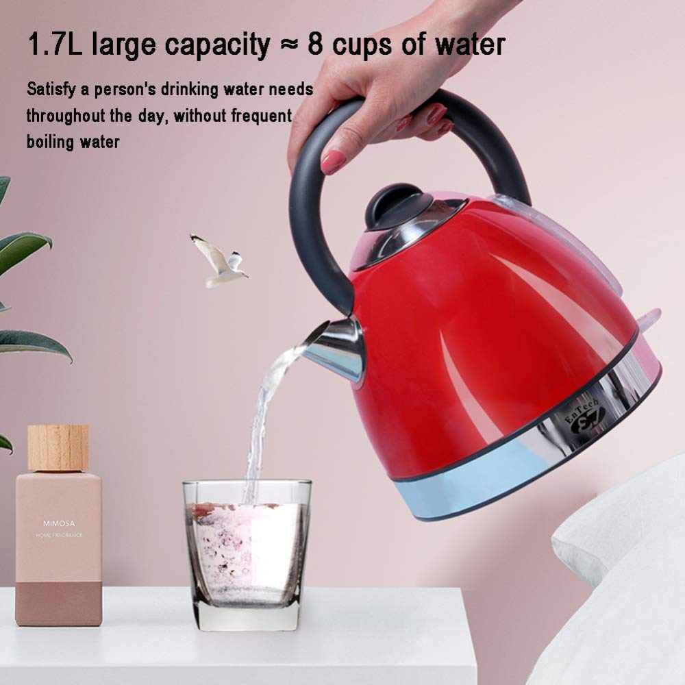 Hervidor eléctrico Hervidor eléctrico Kettle1.7L Hervidor de Peso Ligero 2000W Hervidor de té con Apagado automático sin Bpa Protección contra ebullición en seco