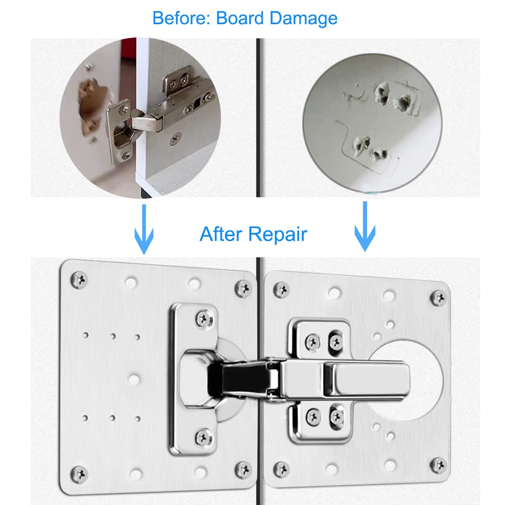Hinge plate (10 pieces), Stainless Steel Color - Image 3