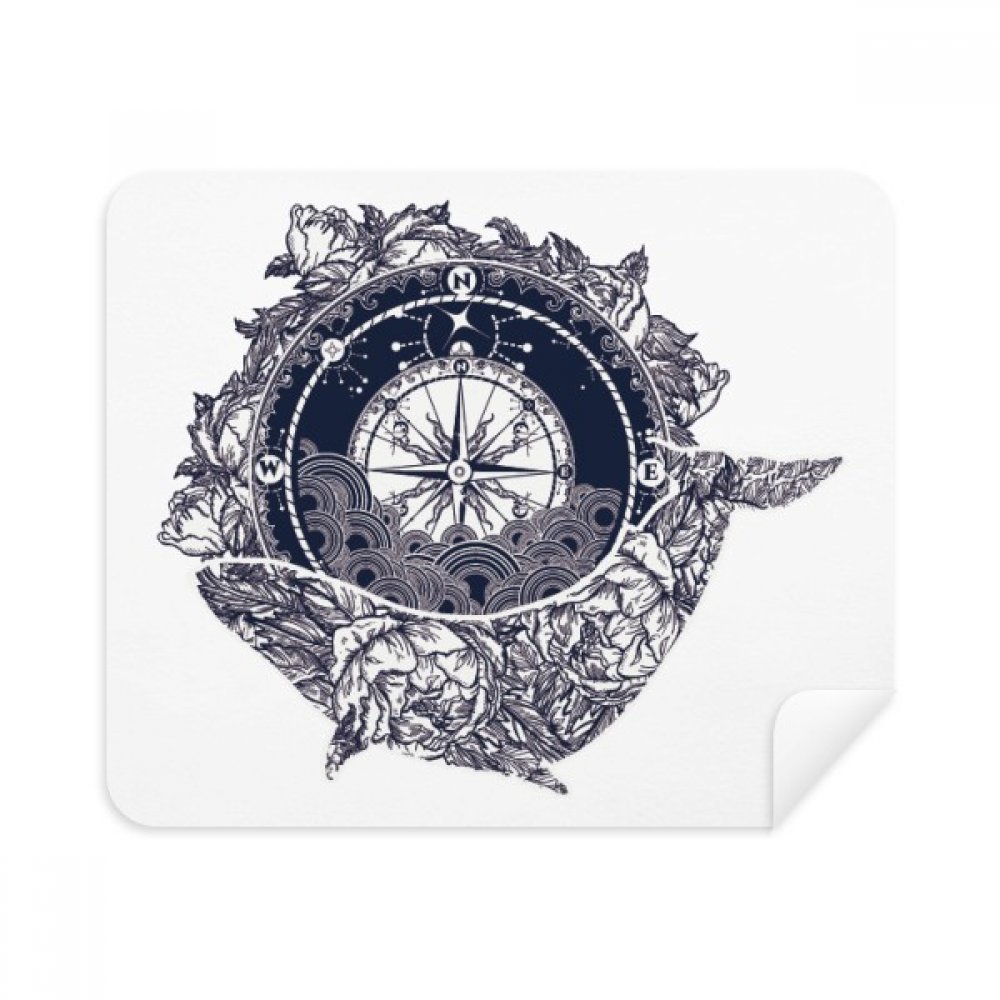 Compass Flower Stars Art Pattern Cleaning Cloth Screen Cleaner 2pcs Suede Fabric